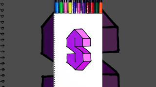 LETTER 3D "S" ✅️ what's next?? 🤔 #shorts #art #3d #drawing #subscribe #speedpaint