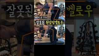 이렇게 해야 허리 안 아프고 광배근만 아프다. 제대로된 원암덤벨로우하는법.