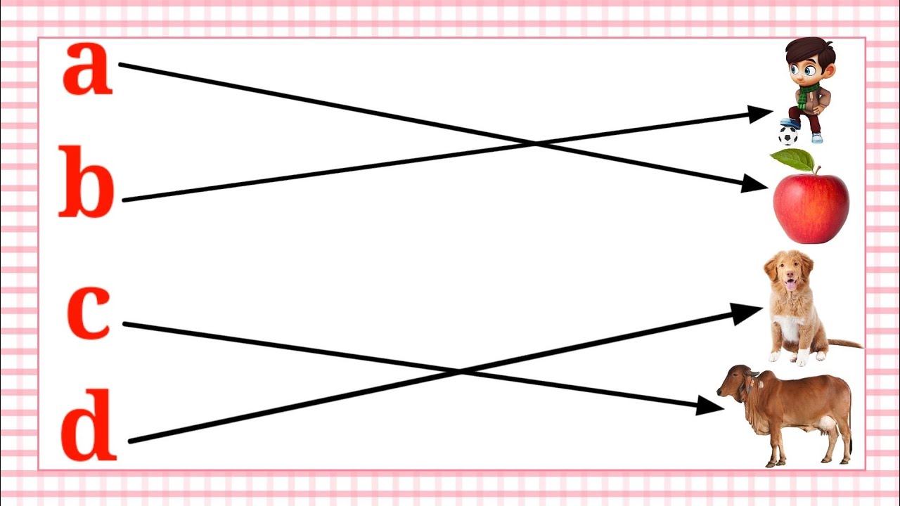 Lkg Class English Worksheet Match The Letters With Pictures