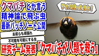 【2ch動物スレ】精神論で飛ぶ虫「クマバチ」最新技術でDNAを調べた結果→人類を救うかもしれないとんでもない事実が判明wwwww【なんj】