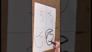 How to draw Face with 5 #short #shorts #viralshort #ytshorts #shortsfeed #shorts