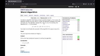 Weird Algorithm [CSES Introductory Problem]
