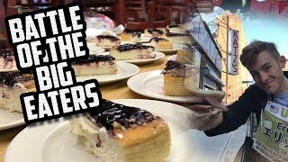 BATTLE OF THE BIG EATERS | FIRST DAY, CANNOLI, CHEESECAKE