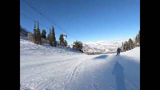 Snowbasin 1/2/23 Needles run to City - schuss and side piste obstacles