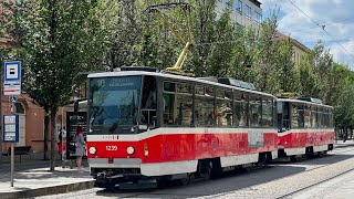 Odjezd tramvaje T6A5 DPMB (1239+1240) (Info v popisku)