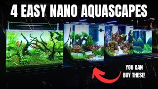 MAKING 4 BEGINNERS AQUASCAPES IN 1 DAY! Low & High Tech