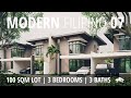 100 SQM 3 Bedroom Modern Filipino Small House Design | Duplex House | House Tour