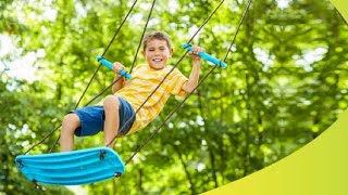 Outdoor Surfing Tree Swing for Kids - Swurfer Kick Stand Up - Hang from Up to 10 Feet High