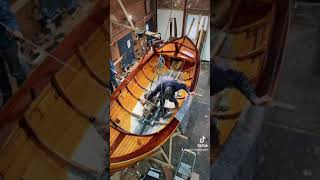 Wooden boatbuilding - Installing the engine.