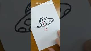 FUNNY How to draw a UFO ? with ALIEN #art #drawing #draw #shorts