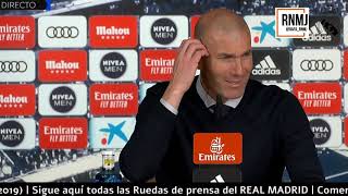 Rueda de prensa de ZIDANE post Real Madrid 0-0 Athletic (22/12/2019)