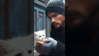 Sad Story of a White kitten - Watch what happens at the end 😧 #children #whitekitten #whitecat #kids