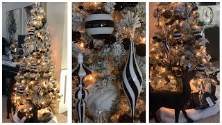 HOW TO DECORATE A MODERN AND ELEGANT CHRISTMAS TREE|  BLACK AND WHITE CHRISTMAS DECOR