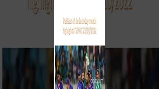 Pakistan vs india WC T20 2022 highlights cricket match from melbourne Australia 23/10/2022