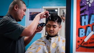 💈🇯🇵 Haircut at HARBOR'S BARBER SHOP, inspired by 90s hiphop style, in Yokohama Japan ASMR