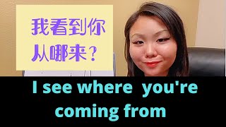 当美国人说I see where you're coming from你还回答china吗？