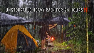 NOT SOLO CAMPING IN UNSTOPPABLE HEAVY RAIN FOR 24 HOURS‼️
