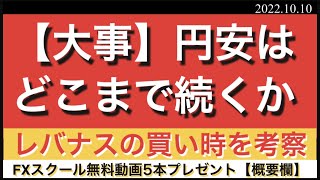 【大事】円安はどこまで続くか？レバナスの買い時を考察10.10