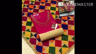 Beautiful designer Phulkari suit Full with embroidery heavy phulkari dupatta Banarasi silk