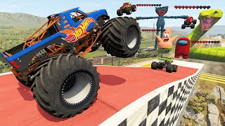 Monster Truck Madness LIVE | Long Jumps and Crashes | BeamNG Drive - Griff's Garage