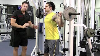 How To: Squat with Perfect form with SMITH MACHINE SQUATS By Trainer Johnny