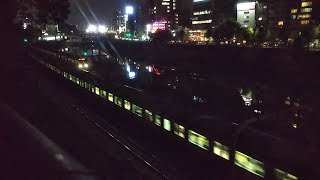 夜の中央・総武線！並走・すれ違いのある風景【JR中央・総武線（市ヶ谷－飯田橋間）】