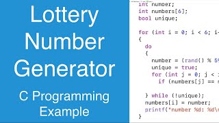 Lottery Number Generator | C Programming Example