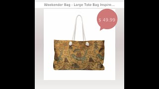 Weekender Bag - Large Tote Bag Inspired by 'Ancient Japanese Fabric' Artistry by Hikaru Sato