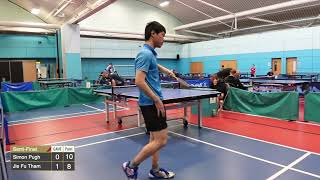 Semi-Final - Sheffield Table Tennis Championships 2022 - Simon Pugh - Jie Fu Tham