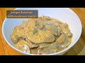 Lengua Estofado with mushroom sauce