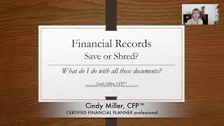 Financial and Tax Documents: Save or Shred - AS