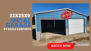 Metal Garage by Eagle Carports | 22x25x9 | $8551 +tax