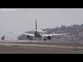 pilot s waving lufthansa a320 neo landing and takeoff at madeira airport