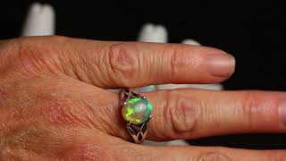 Celtic Ethiopian Welo Solid White opal rings