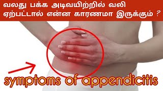 வலது பக்க அடிவயிற்று வலி #appendicitissymptoms #நாங்கூழ்தாபிதம் #குடல்வால்அழற்சி