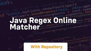 java regex online matcher