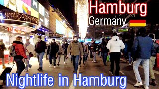 Germany - Nightlife in Hamburg - Walking Tour Hamburg - 2022 4k