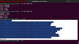 how to reverse a string and how to reverse the order of lines in bash linux
