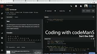 Codewars 6 kyu Sort the Odd Javascript