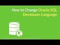 Oracle SQL Developer Tips : Changing the Language (The short Story)