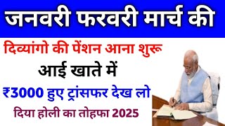 जनवरी फरवरी मार्च की विकलांगों पेंशन खाते में आना हुआ शुरू ₹3000 ₹3000 हुए ट्रांसफर देख लो