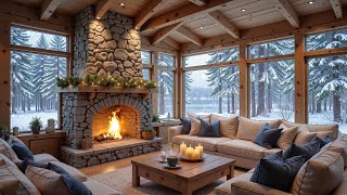 Cozy Winter Living Room ❄ Relax In A Livingroom With Gentle Piano 🎶 Crackling Fireplace🔥