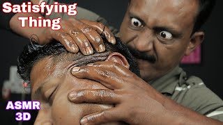 Relaxation By Big Eyes Barber | Deep Tissue ASMR Head Massage With Lots Of Oil | Neck And Ear Crack