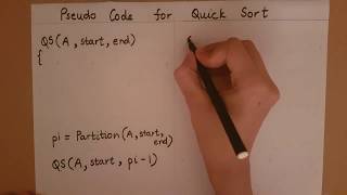 Quick Sort - Pseudo Code