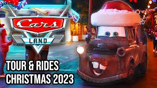 Cars Land Christmas Tour & Rides 2023 - Disney California Adventure [4K POV]