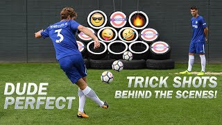 Dude Perfect Trick Shots | Exclusive Behind The Scenes with Morata, Alonso, Cahill, Courtois & Luiz!