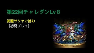 パズドラ【第22回チャレンジダンジョンLv8】覚醒サクヤPT（初見プレイ）