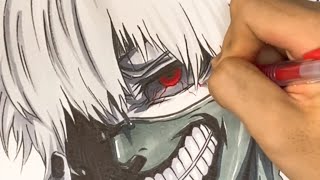 【東京喰種】金木研描いてみた　Drawing Ken Kaneki from Tokyo Ghoul