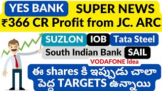 YES BANK ₹366 CR Profit | SUZLON | IOB | TATA STEEL | SOUTH INDIAN BANK | SAIL | VODAFONE IDEA NEWS