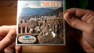 View-Master Stereo 3D Reels: C055-E Sicily - Italy, Italien, Unpacking Viewmaster View Master Viewer